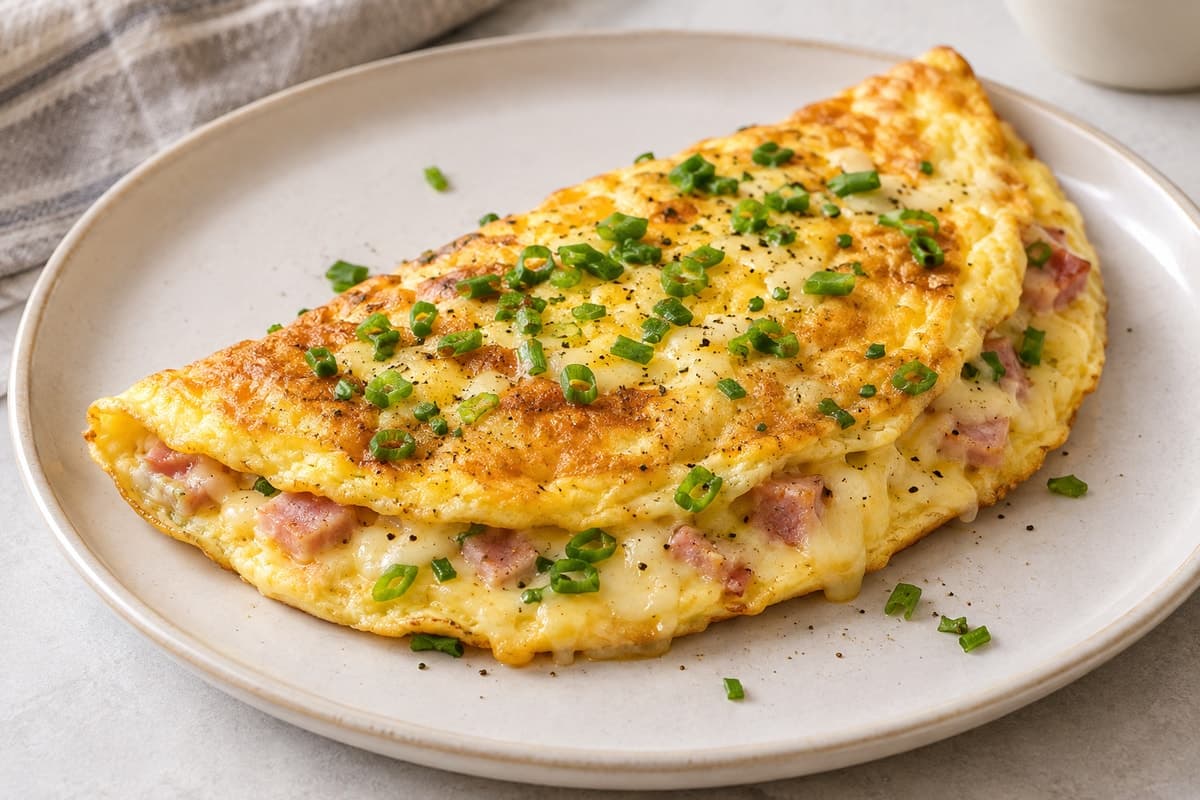 Омлет классический с сыром и ветчиной